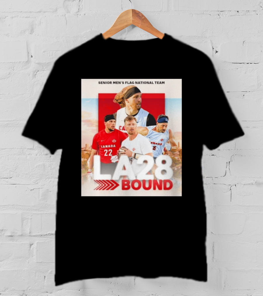 Senior Men's Flag National Team Canada LA28 Bound Canada Football Team Players T-Shirt