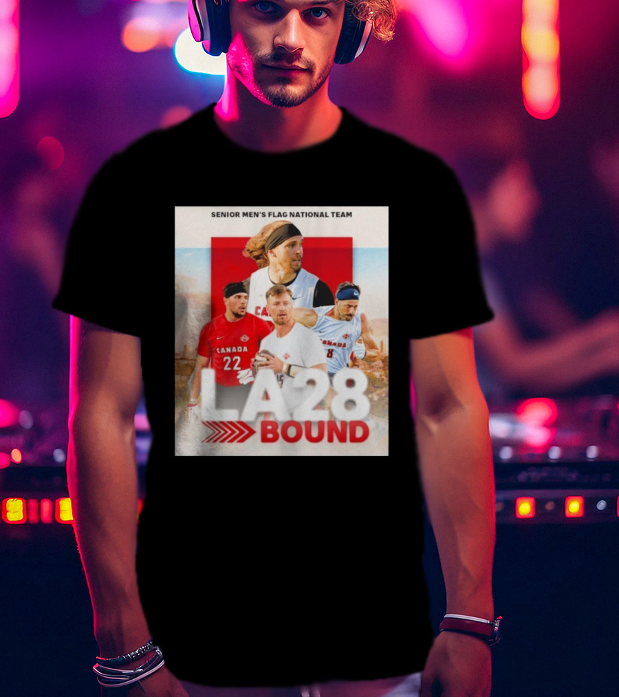 Senior Men's Flag National Team Canada LA28 Bound Canada Football Team Players T-Shirt