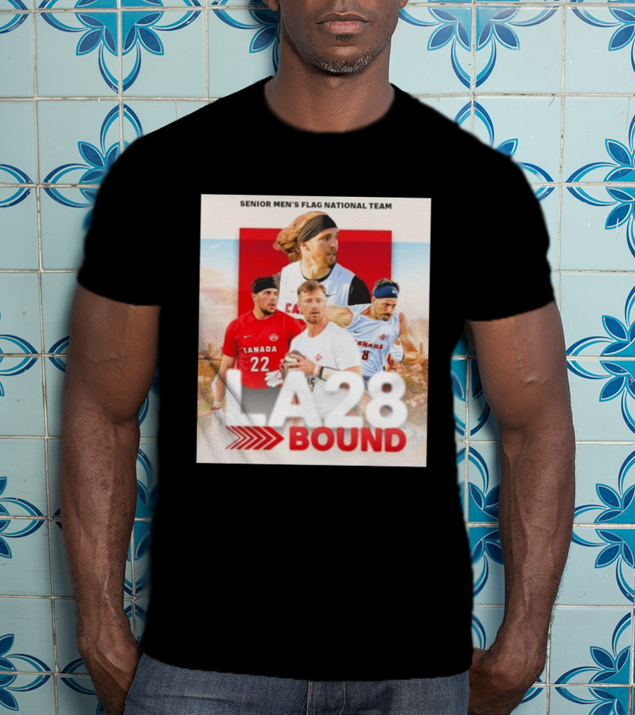 Senior Men's Flag National Team Canada LA28 Bound Canada Football Team Players T-Shirt
