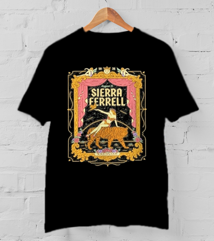 Sierra Ferrell August 15 Birmingham AL 2026 Vintage Circus Tiger T-Shirt