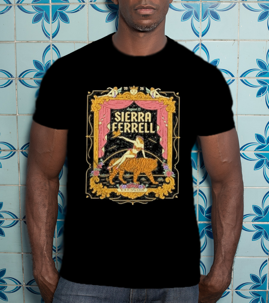 Sierra Ferrell August 15 Birmingham AL 2026 Vintage Circus Tiger T-Shirt