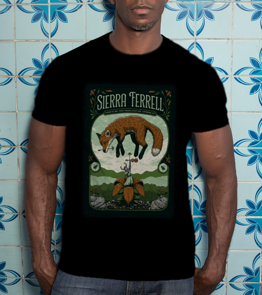 Sierra Ferrell August 16 2026 Lewisburg WV West Virginia State Fair Fox Violin T-Shirt