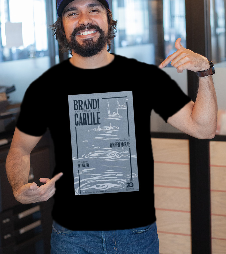 Brandi Carlile The Human Tour August 16 2026 Bethel Ny With Special Guest Jensen Mcrae Woodstock 20 Years Bethelwoods 1969 T-Shirt