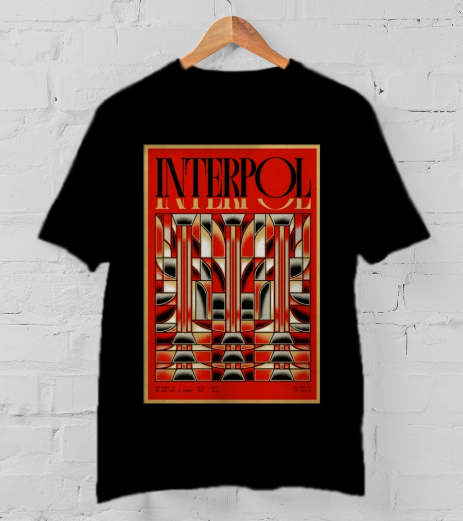 Interpol August 15 2026 San Diego CA Geometric Art Deco Concert T-Shirt