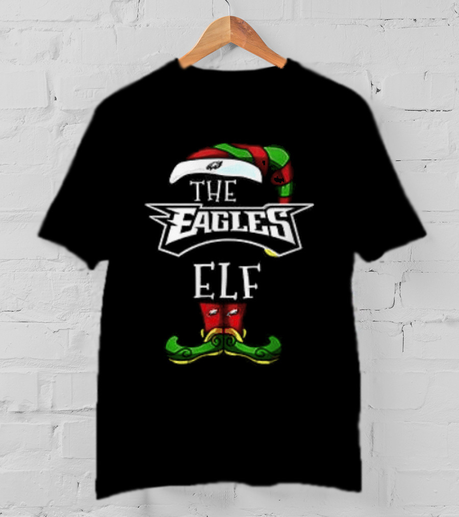 The Eagles Christmas Elf Hat And Mustache T-Shirt