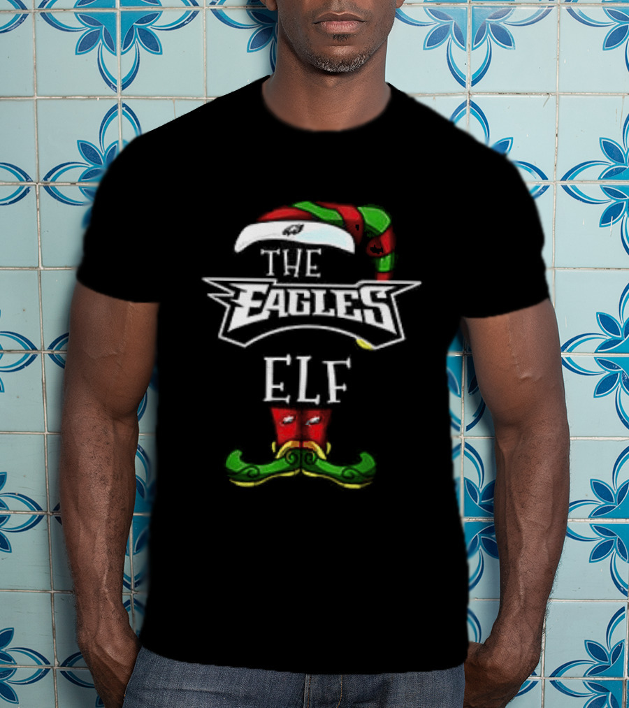 The Eagles Christmas Elf Hat And Mustache T-Shirt