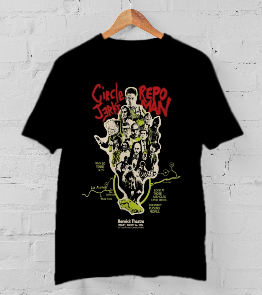 Circle Jerks X Repo Man August 14 2026 Keswick Theatre Glenside PA T-Shirt