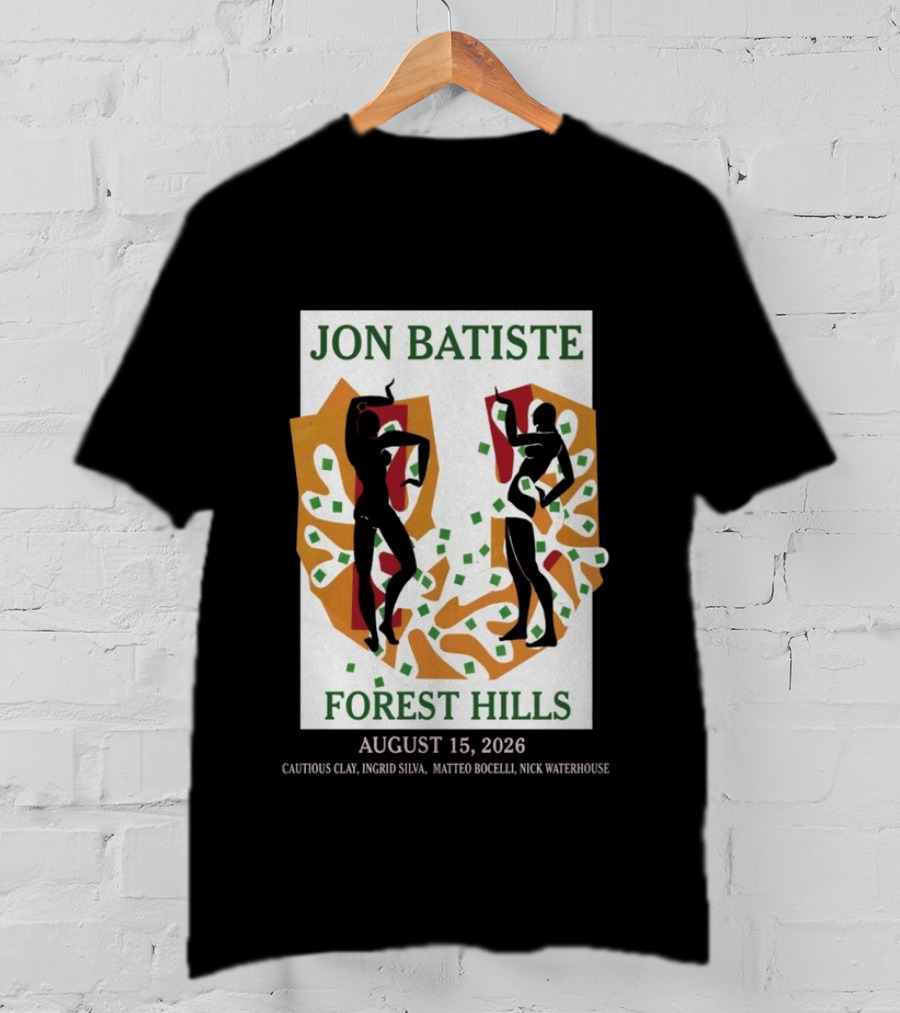 Jon Batiste Forest Hills August 15 2026 Cautious Clay Ingrid Silva Matteo Bocelli Nick Waterhouse T-Shirt