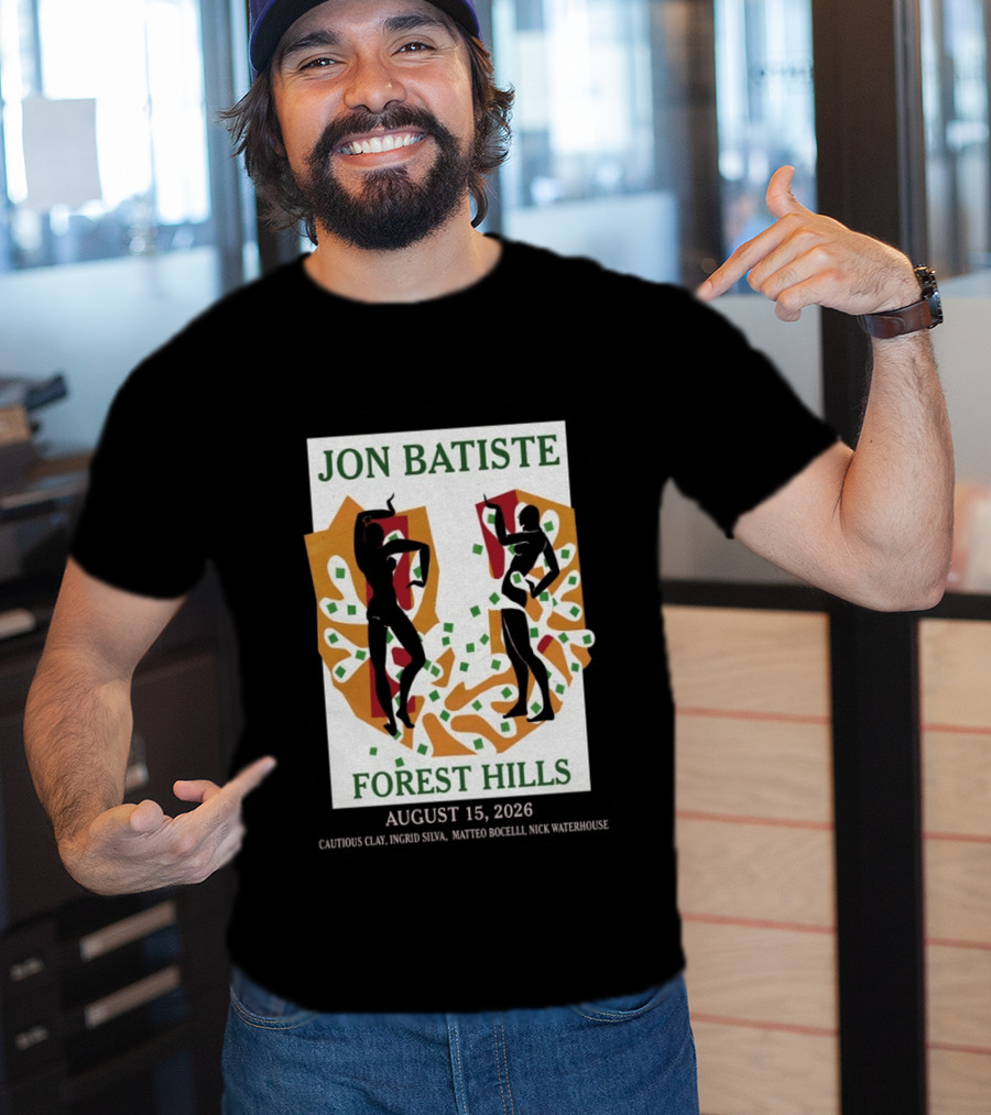Jon Batiste Forest Hills August 15 2026 Cautious Clay Ingrid Silva Matteo Bocelli Nick Waterhouse T-Shirt