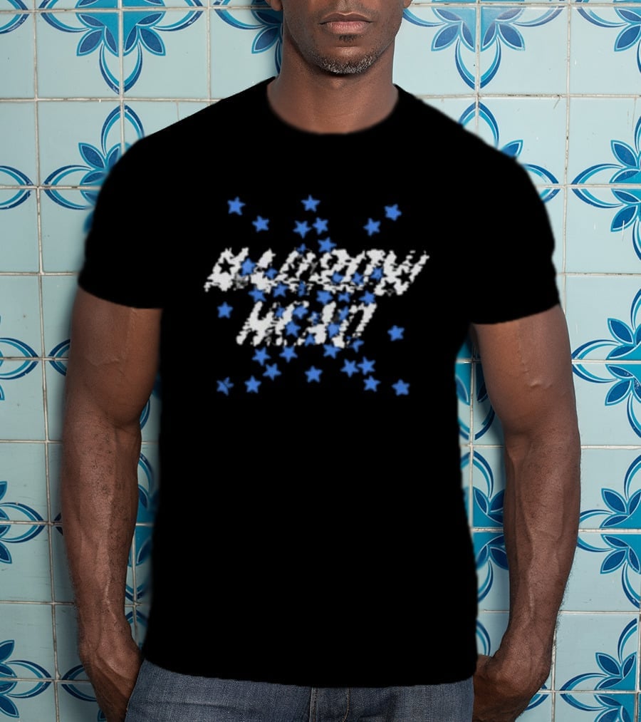 Narrow Head Starry Pattern Blue White Stars T-Shirt