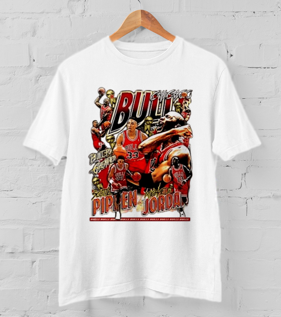 Chicago Bull Machael Jordan X Scotie Pippen Build For Greatness T-Shirt