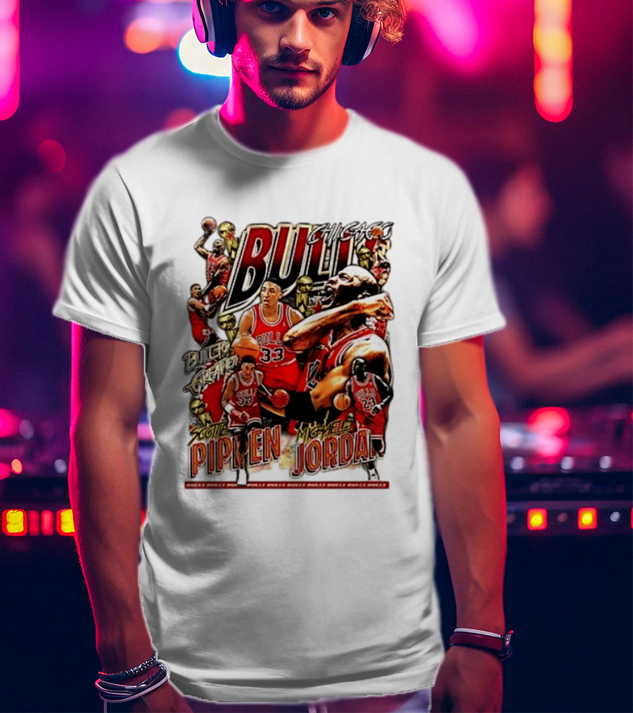 Chicago Bull Machael Jordan X Scotie Pippen Build For Greatness T-Shirt