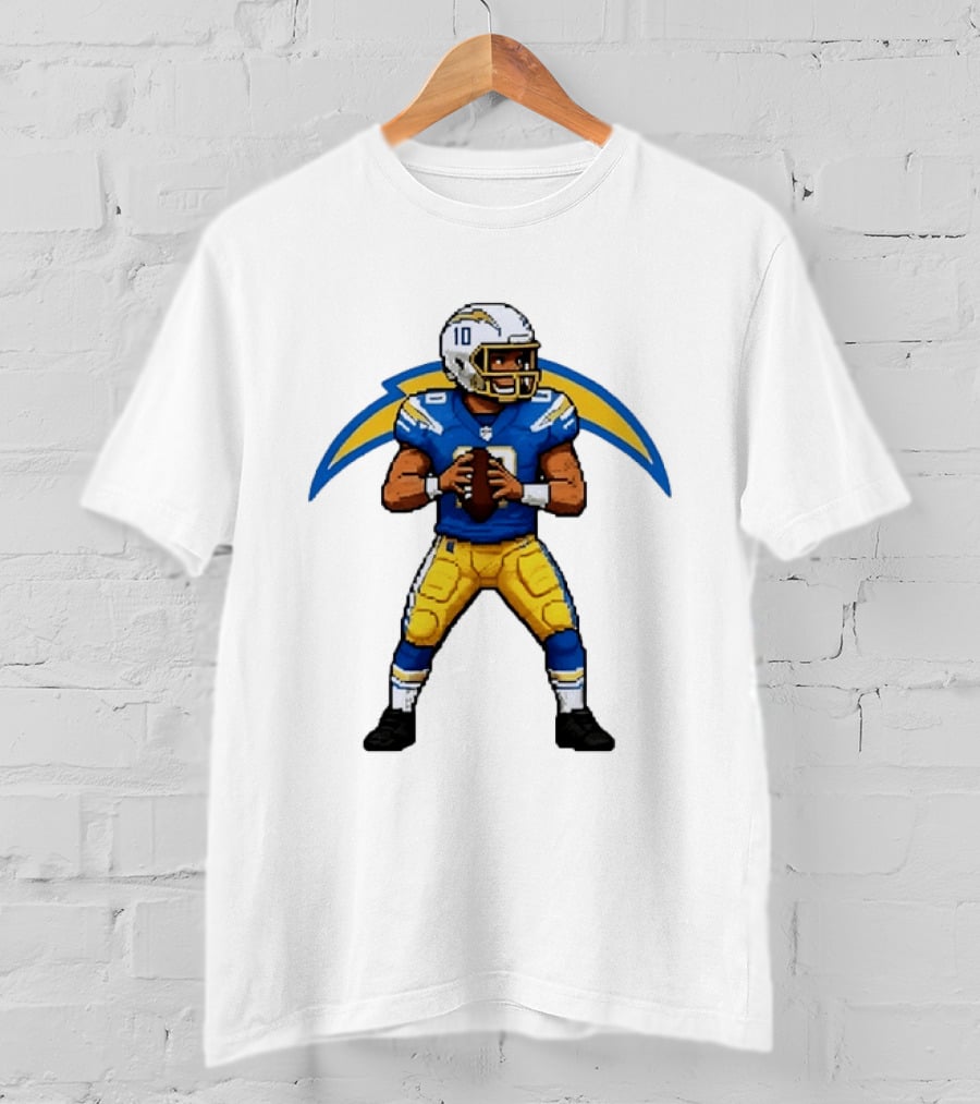 Justin Herbert Los Angeles Chargers Pixel T-Shirt