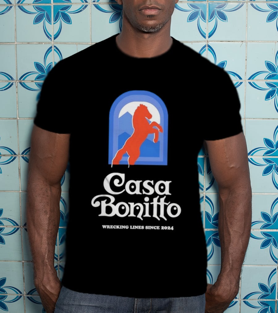 Casa Bonitto Wrecking Lines Since 2024 Denver Broncos Horse T-Shirt