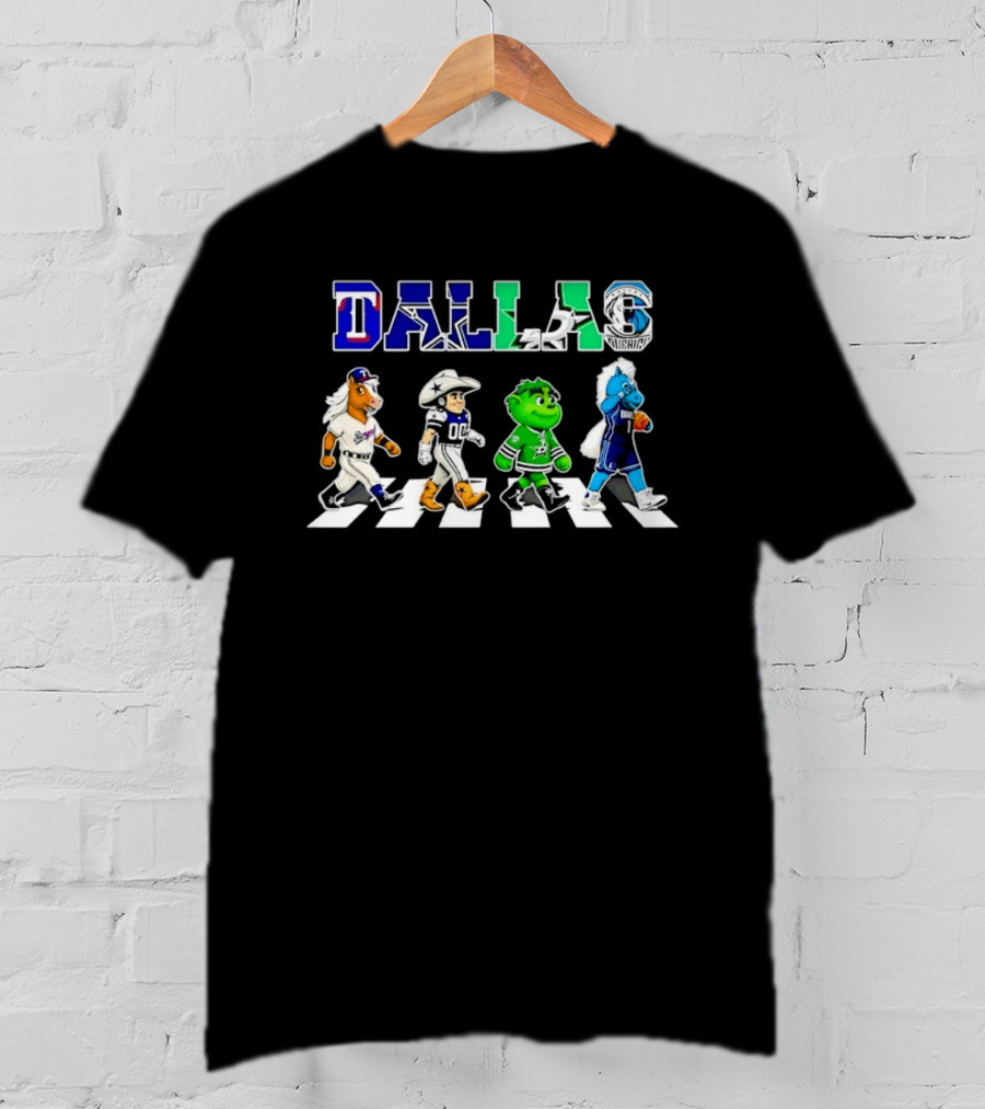 Dallas Rangers Cowboys Stars Mavericks Road Crossing T-Shirt