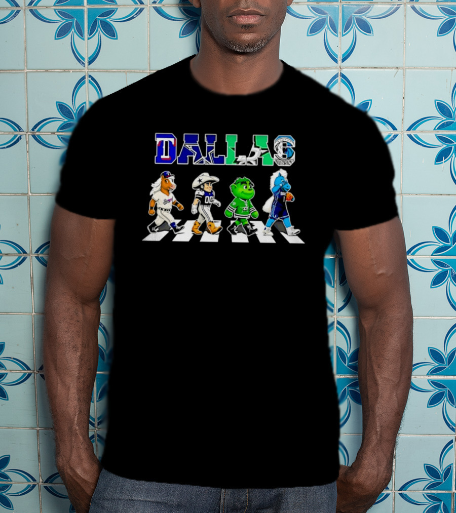 Dallas Rangers Cowboys Stars Mavericks Road Crossing T-Shirt