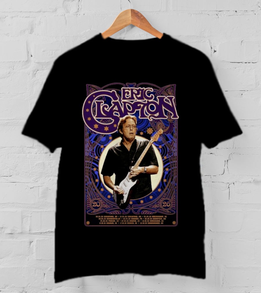 Eric Clapton 2026 Barcelona Spain Tour Concert Dates And Locations T-Shirt
