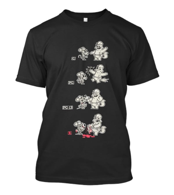 G To R Movie Rating Evolution Cartoon Film Characters Humor T-Shirt
