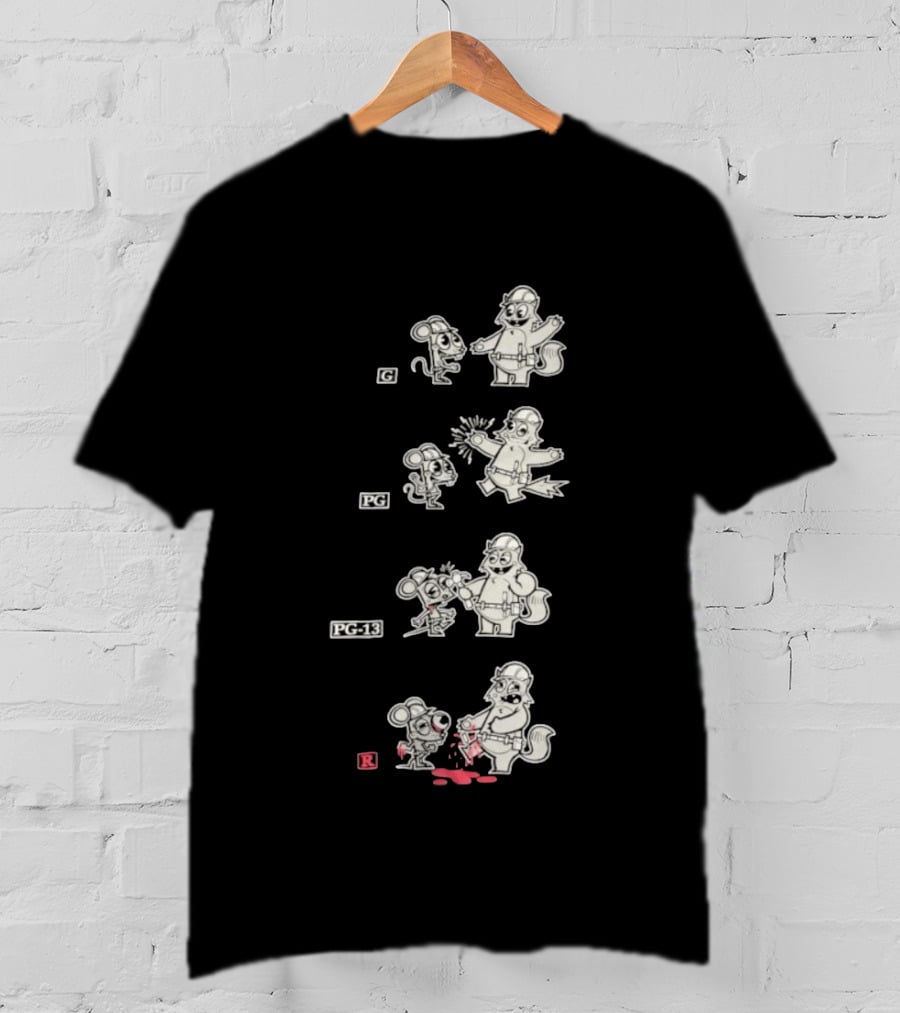 G To R Movie Rating Evolution Cartoon Film Characters Humor T-Shirt