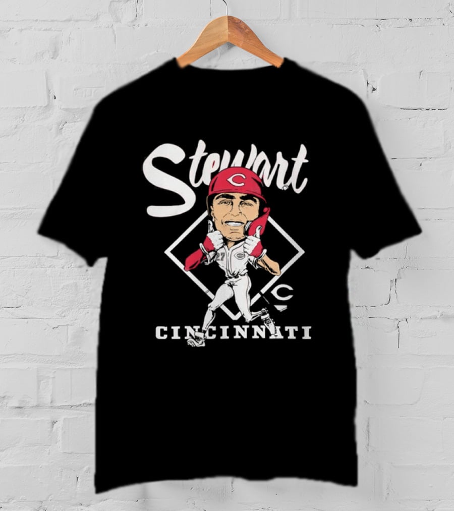 Stewart 27 Cincinnati Reds Caricature MLB T-Shirt