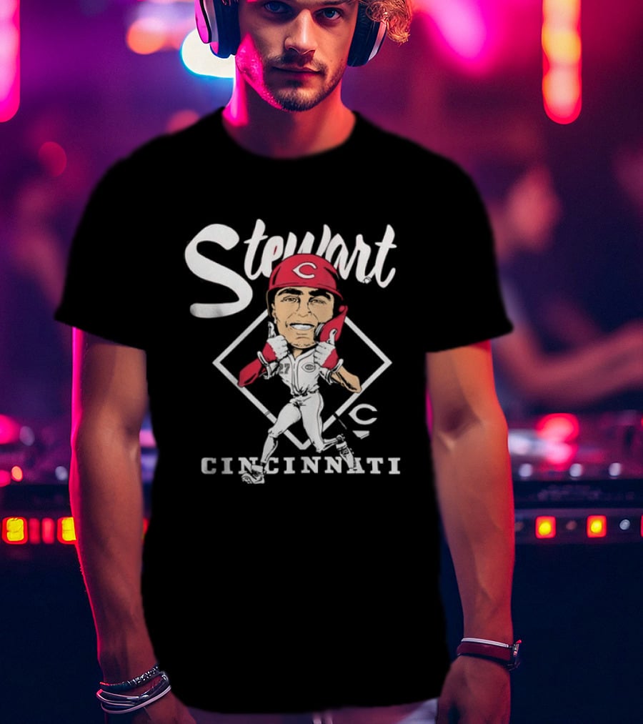 Stewart 27 Cincinnati Reds Caricature MLB T-Shirt
