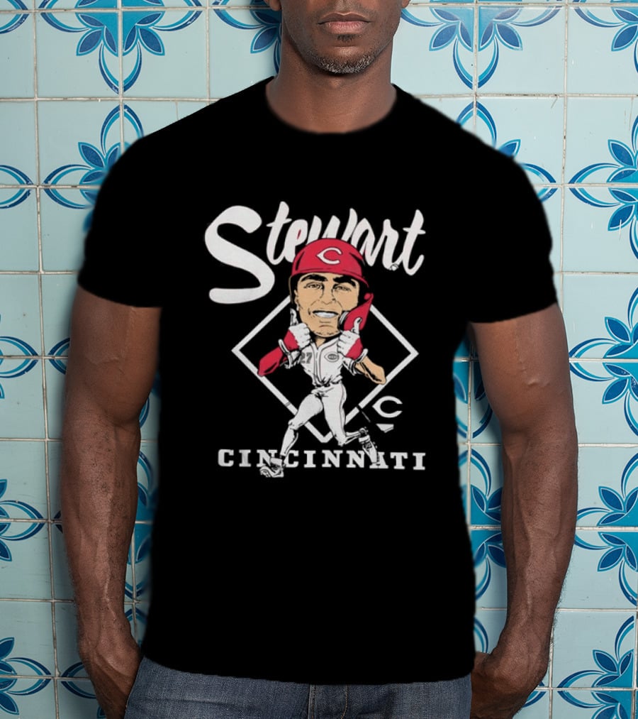 Stewart 27 Cincinnati Reds Caricature MLB T-Shirt