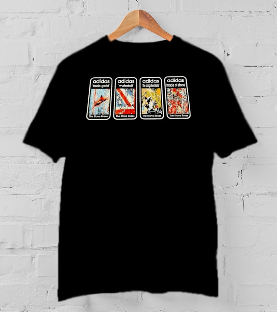 Adidas The Stone Roses Fools Gold Waterfall She Bangs The Drums Made Of Stone Collection T-Shirt