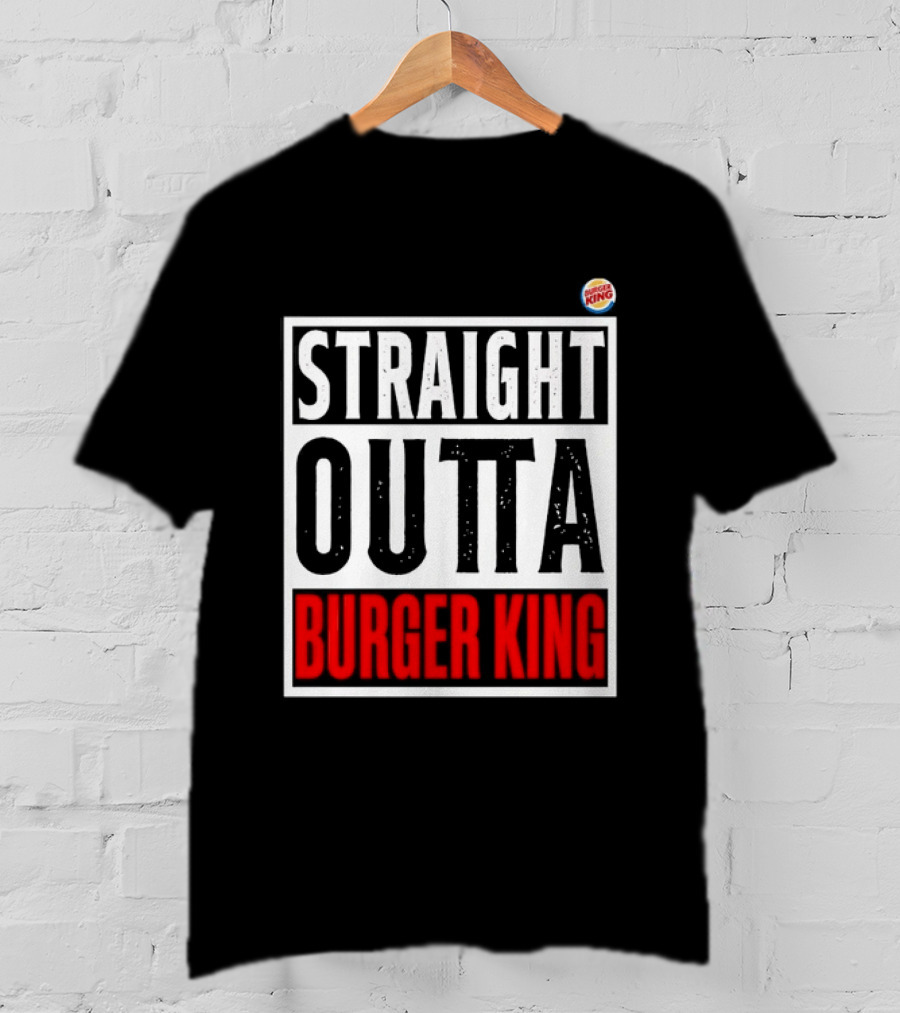 Straight Outta Burger King Fast Food Mockup T-Shirt