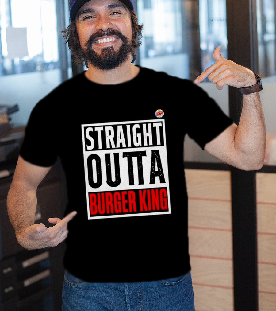 Straight Outta Burger King Fast Food Mockup T-Shirt