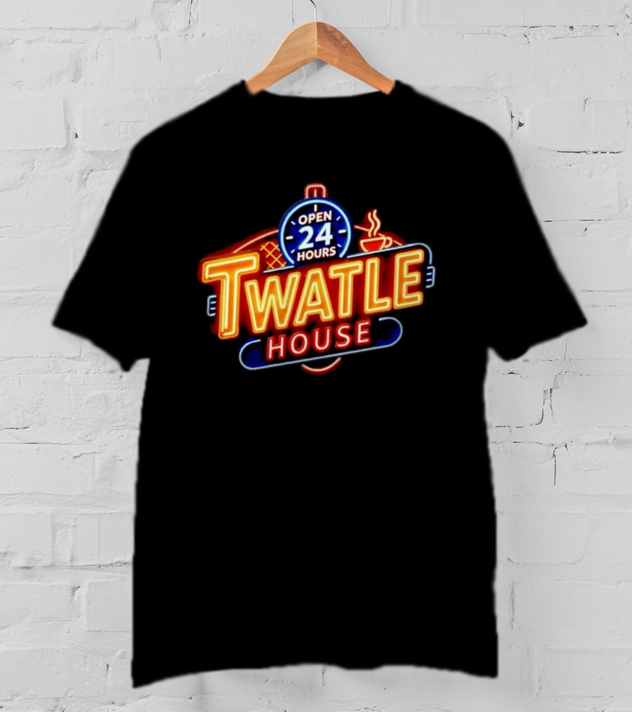 Twatle House Open 24 Hours Neon Sign Restaurant Decor Coffee Cup T-Shirt