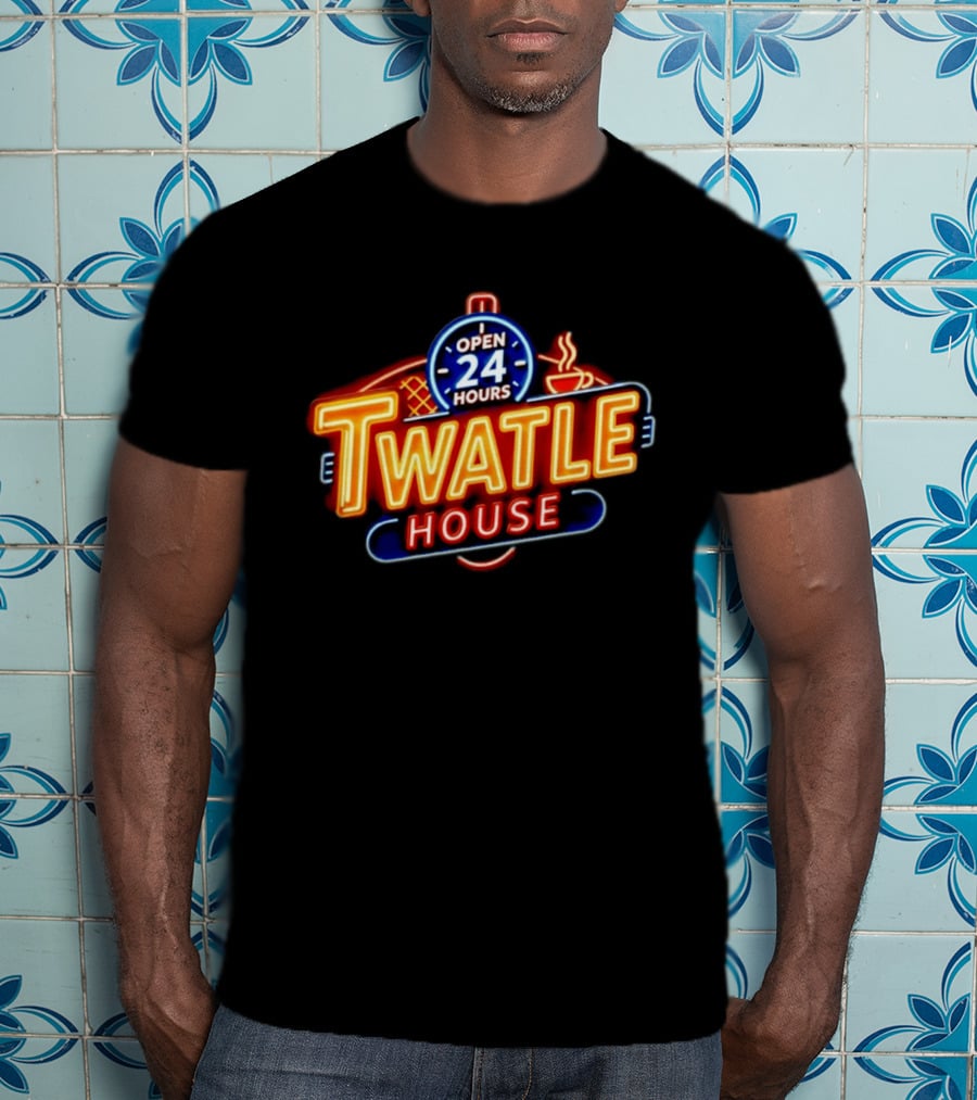 Twatle House Open 24 Hours Neon Sign Restaurant Decor Coffee Cup T-Shirt