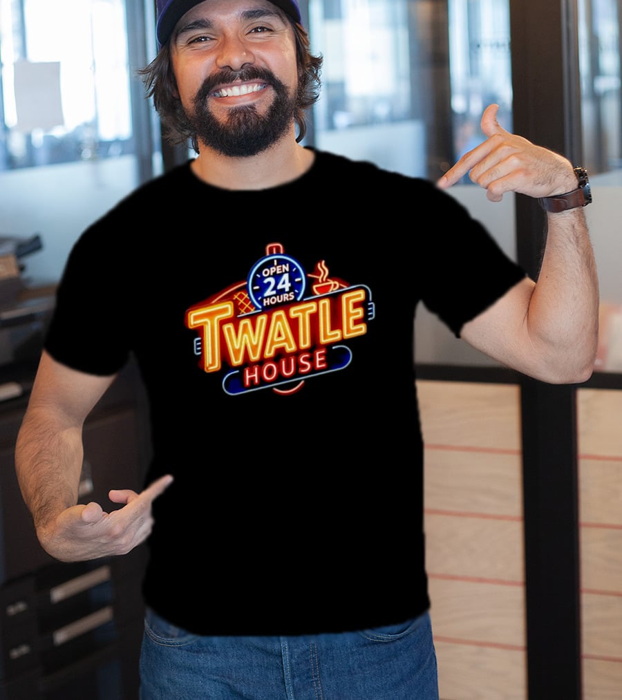 Twatle House Open 24 Hours Neon Sign Restaurant Decor Coffee Cup T-Shirt