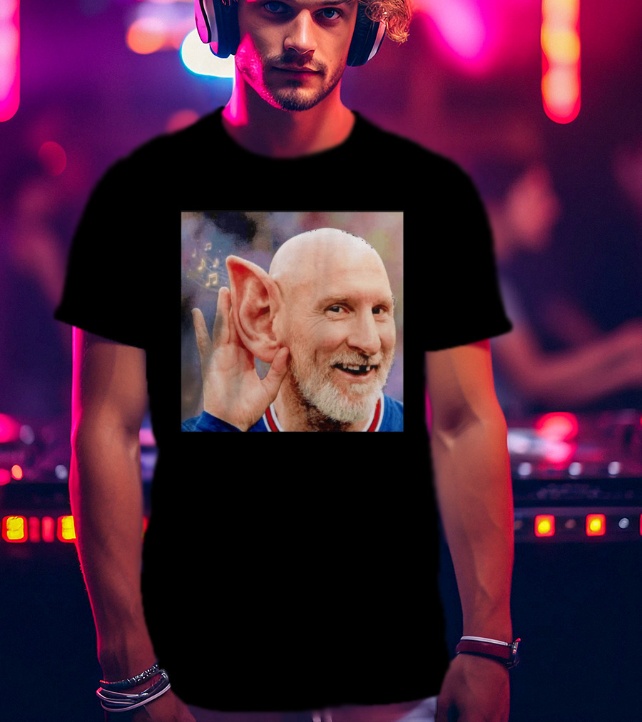 Lionel Messi Elf Meme Pessi Big Ear Music Notes Bald Man T-Shirt
