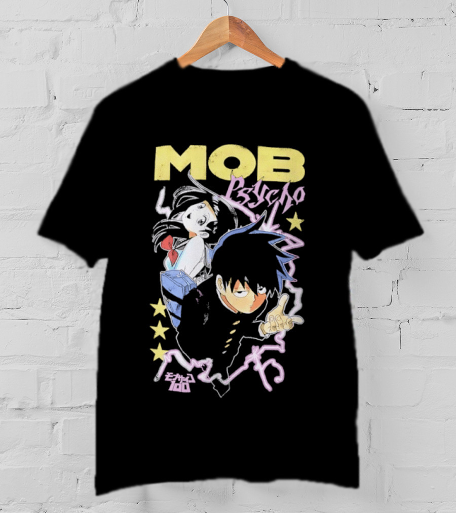 Mob Psycho 100 Anime Shigeo Kageyama Distressed T-Shirt