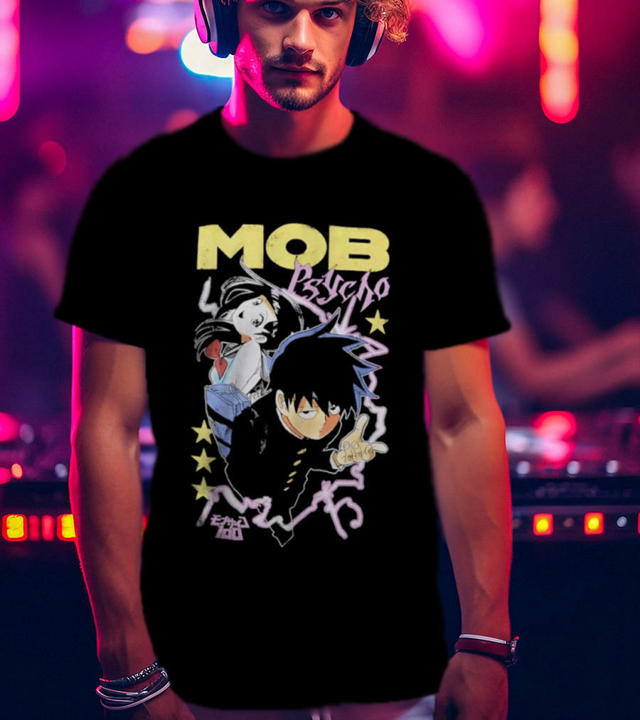 Mob Psycho 100 Anime Shigeo Kageyama Distressed T-Shirt