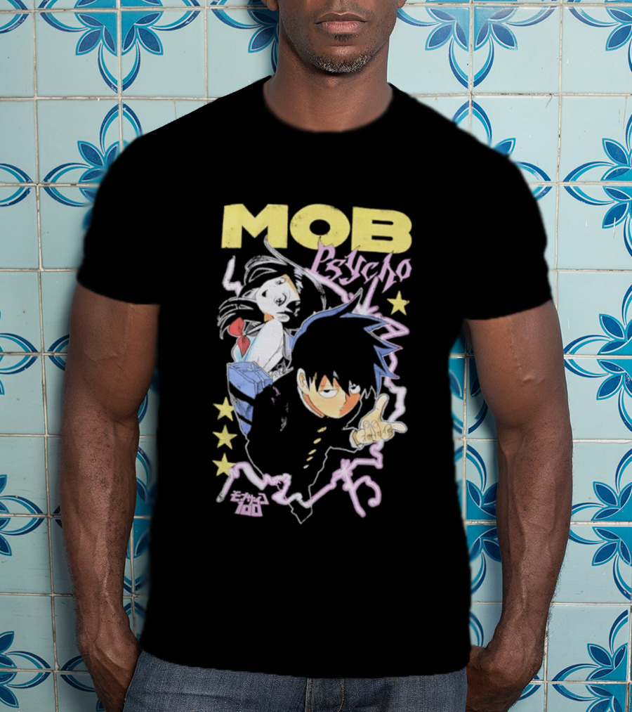 Mob Psycho 100 Anime Shigeo Kageyama Distressed T-Shirt