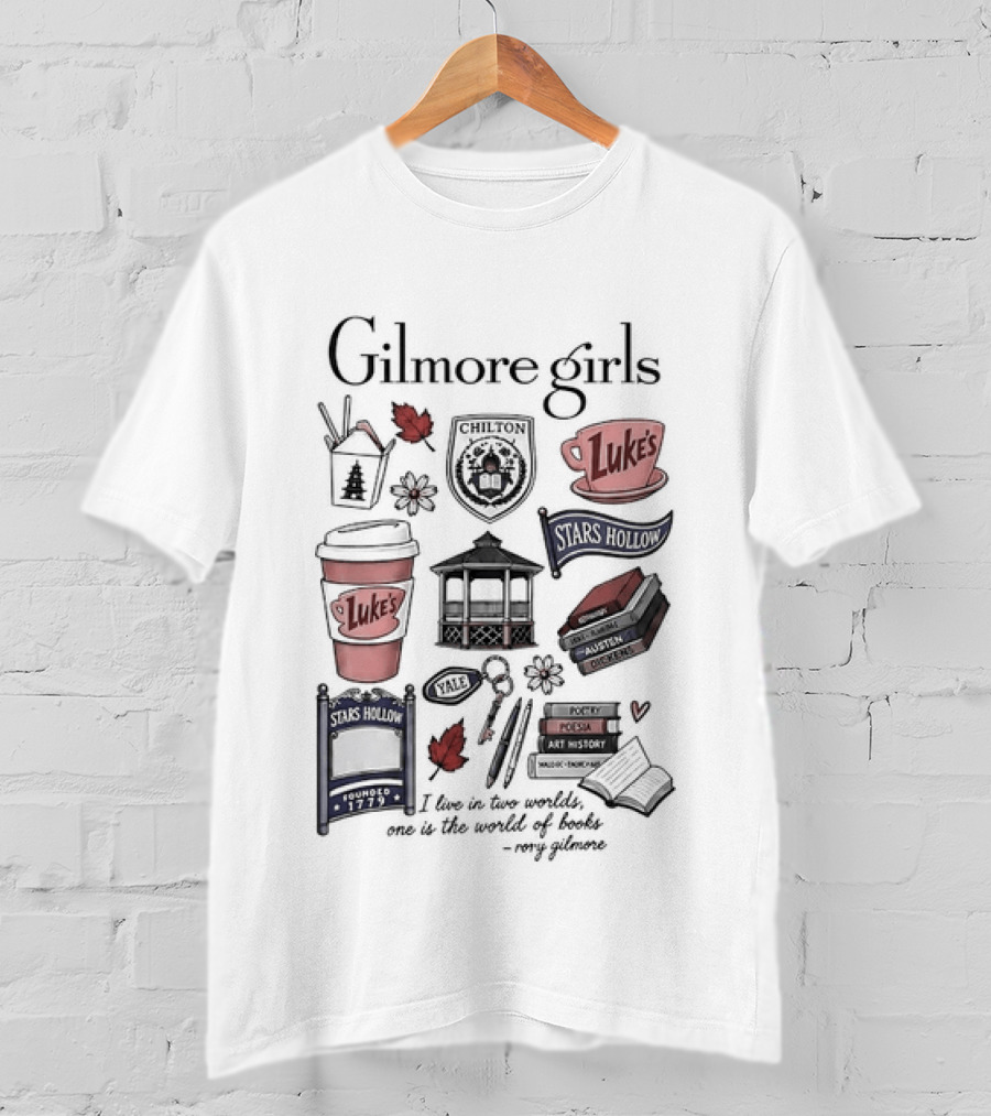 Gilmore Girls Chilton Luke's Stars Hollow Yale Rory Quote Illustrations T-Shirt