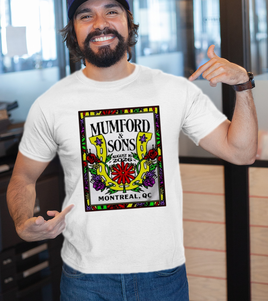 Mumford & Sons August 16 2026 Montreal QC Floral Horseshoe T-Shirt