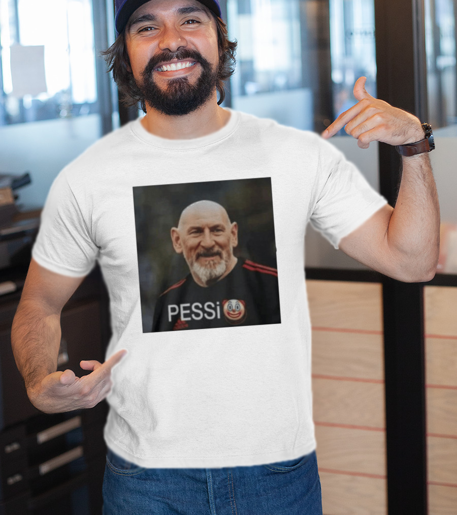 Pessi Clown Meme With AC Milan Jersey Featuring Bald Elderly Man T-Shirt