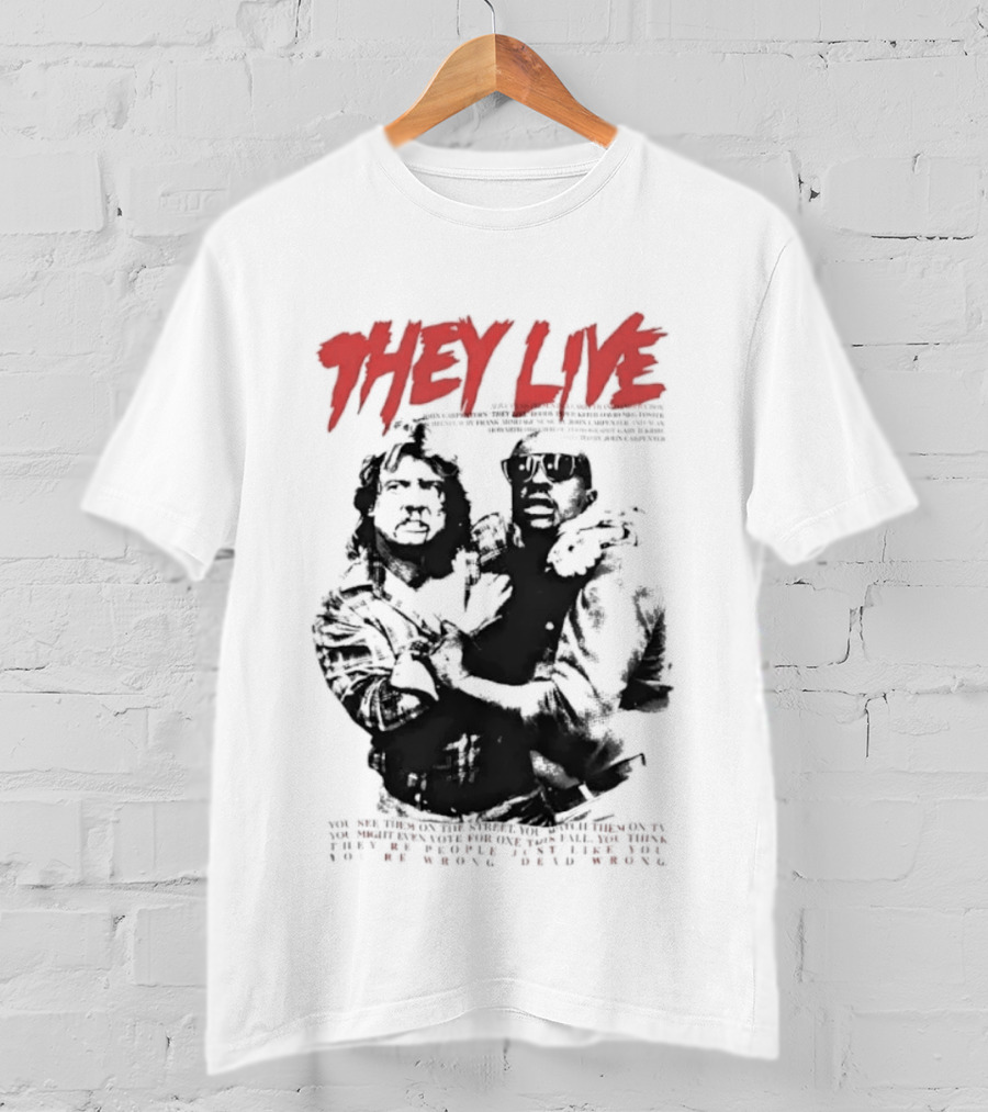They Live John Carpenter Roddy Piper Keith David Aliens Movie T-Shirt