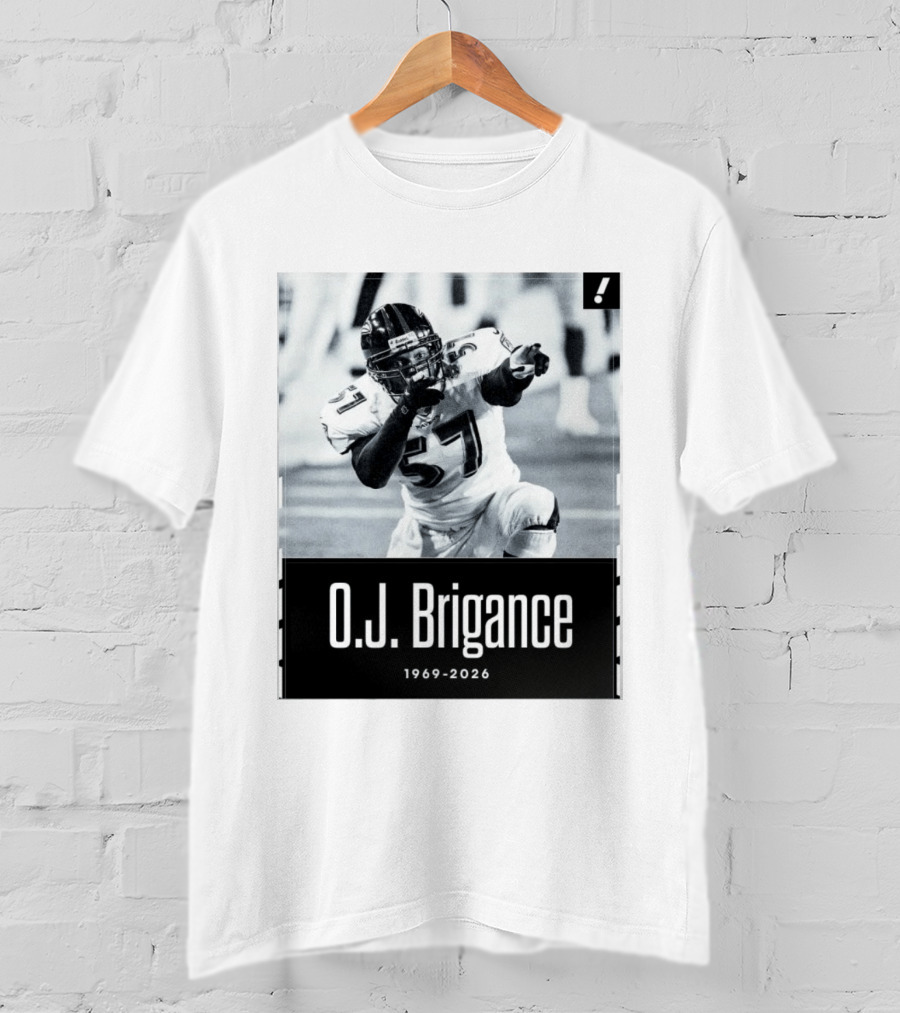 O.J. Brigance 1969 2026 Football Player Memoriam T-Shirt