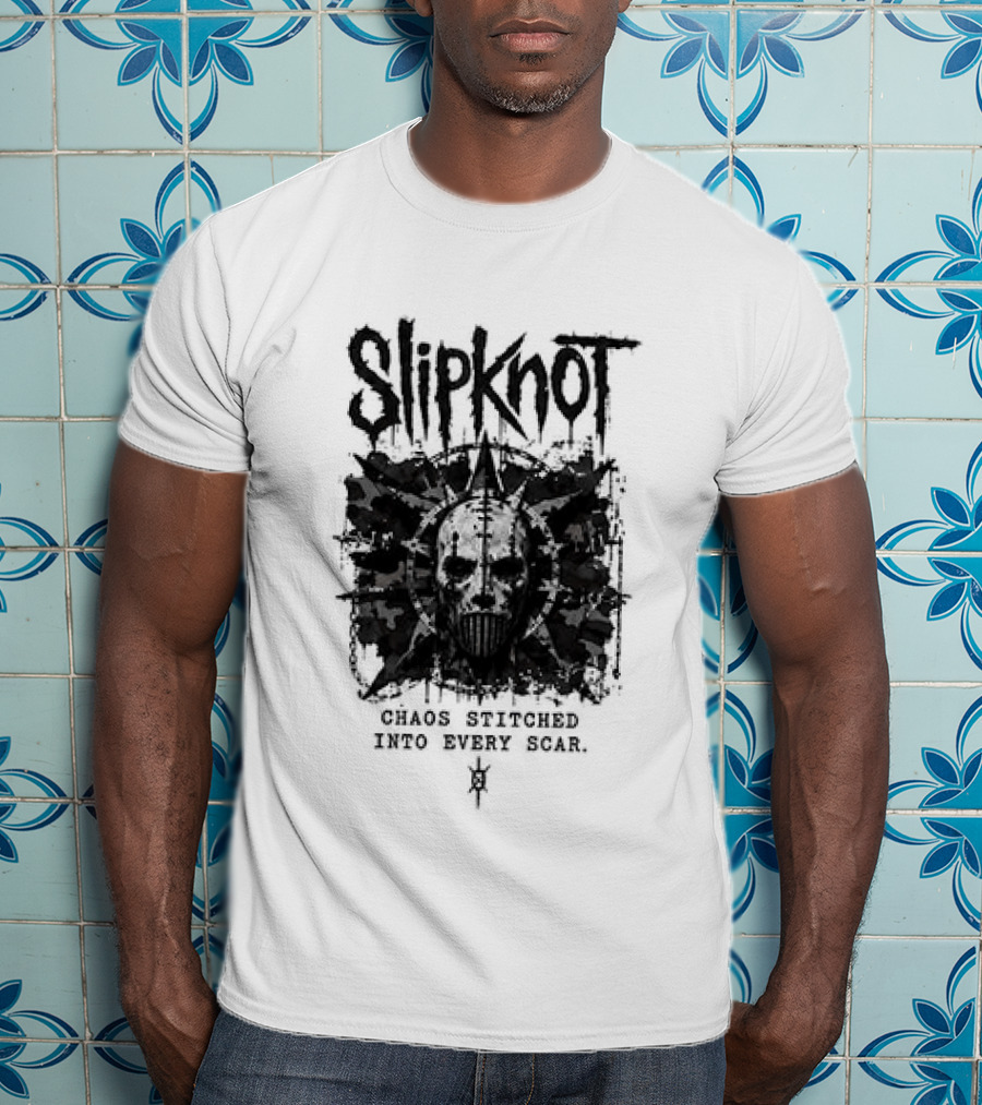 Slipknot Chaos Stitched Into Every Scar Grunge Mask T-Shirt