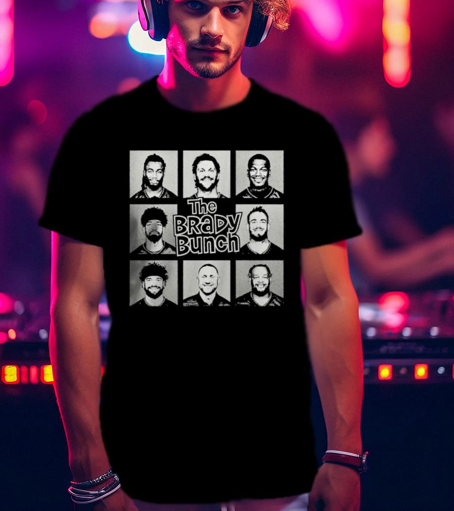 Buffalo Bills The Brady Bunch Football Players Grayscale Collage T-Shirt
