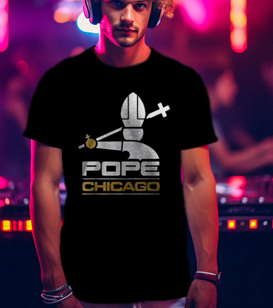 Chicago White Sox Pope Chicago Silver Cross Baseball T-Shirt