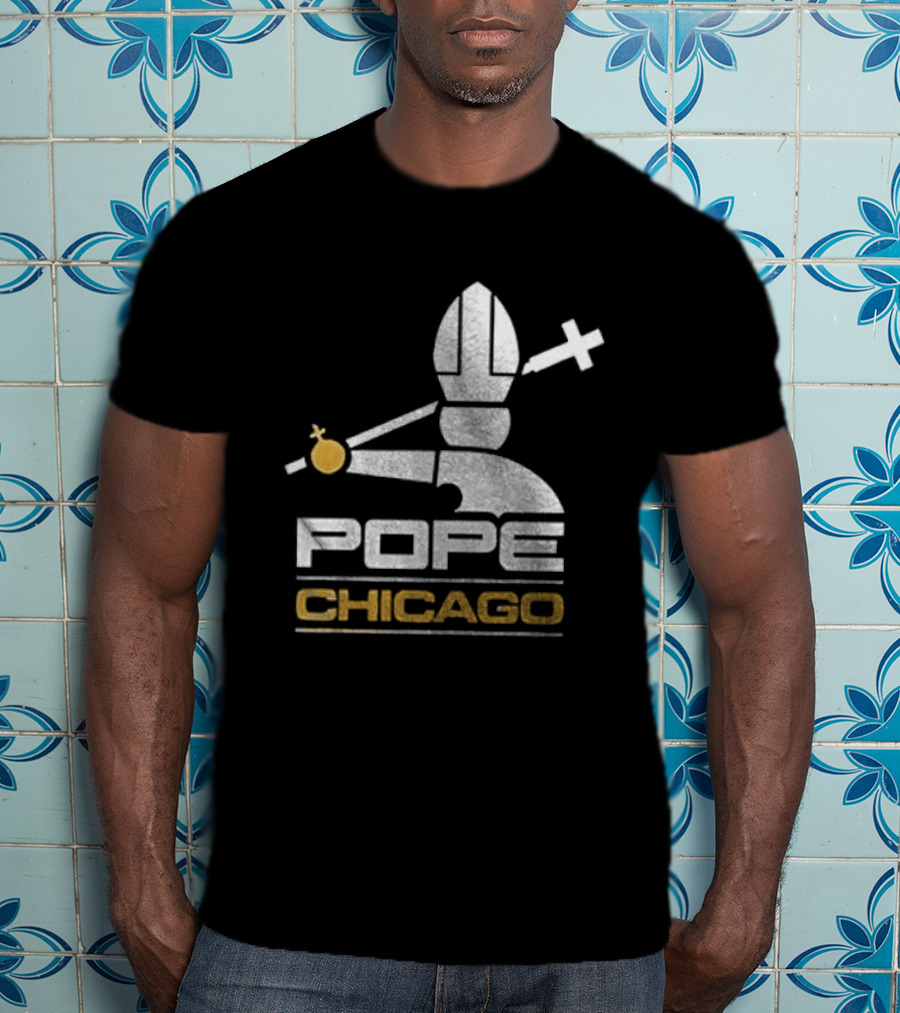 Chicago White Sox Pope Chicago Silver Cross Baseball T-Shirt