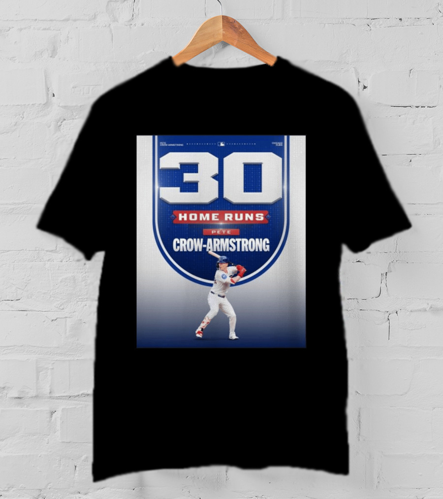 30 Home Runs Pete Crow Armstrong Chicago Cubs T-Shirt