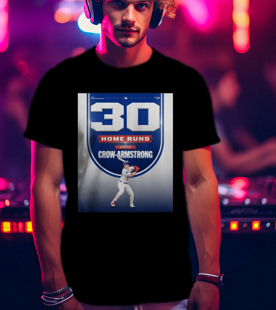 30 Home Runs Pete Crow Armstrong Chicago Cubs T-Shirt