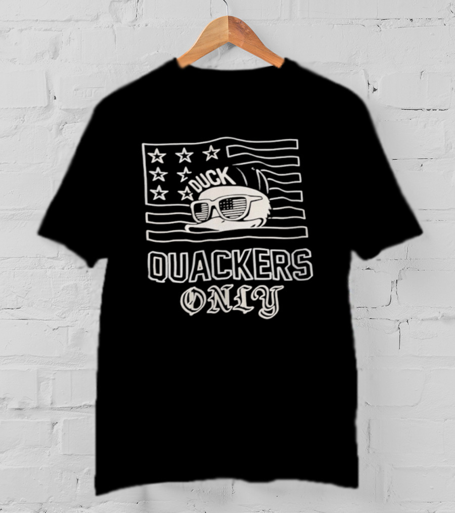 Quackers Only Duck American Flag T-Shirt