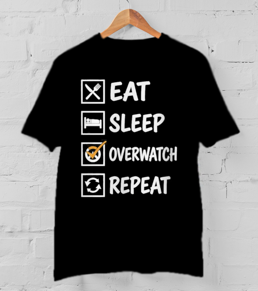 Eat Sleep Over Repeat Gaming Lifestyle Cycle T-Shirt