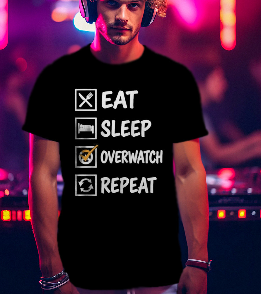 Eat Sleep Over Repeat Gaming Lifestyle Cycle T-Shirt